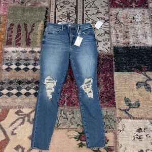 NWT Good American Women's Distressed Blue Skinny Jeans
